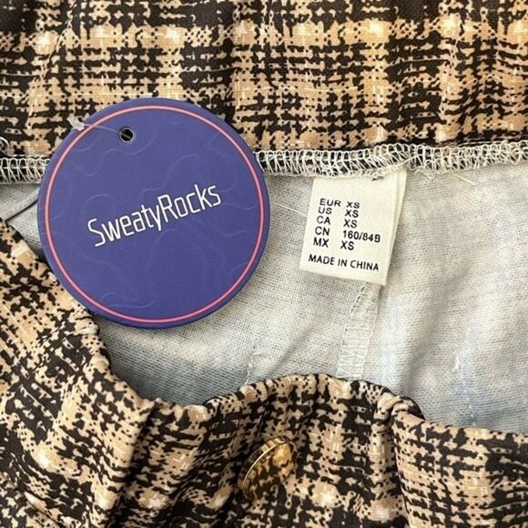 SHEIN Black and Tan Pull On Skinny Pants Size XS NWT - Picture 5 of 6